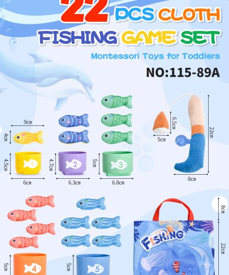 Interactive Fabric Fishing Toy Set | Early Learning & Bath Play for Ages 1-3